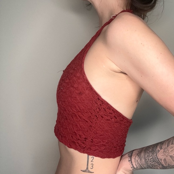 Garage Dark Red Crochet Halter - Picture 4 of 4